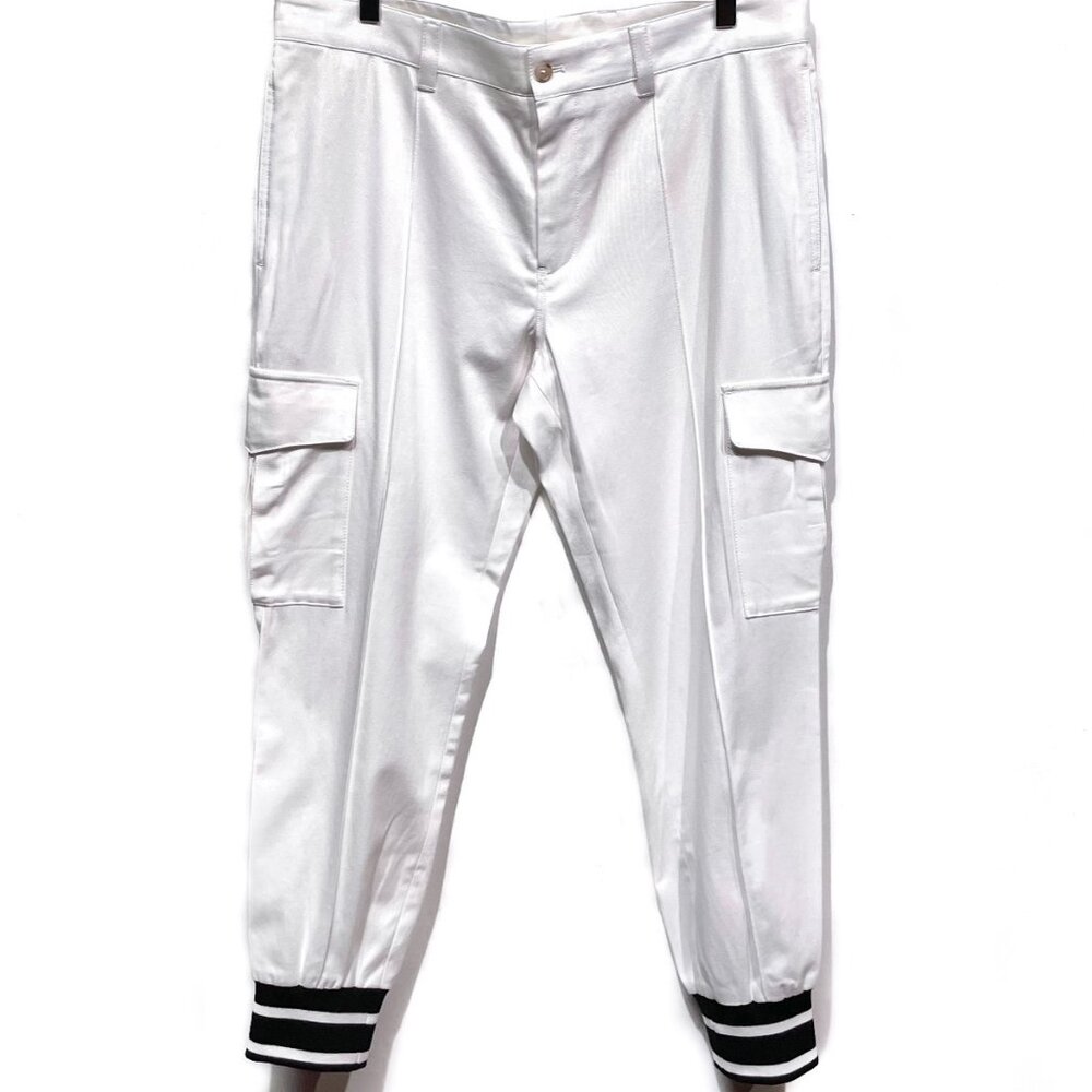 Dolce & Gabbana Ivory Cargo Jogger Contrast Cuffs Trouser